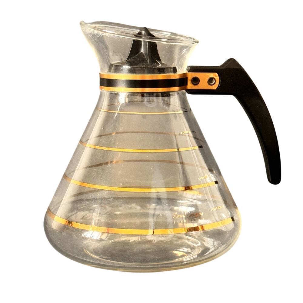 Retro Mid Century David Douglas Flameproof Glass Hot Coffee 44 oz 8-10 C Carafe